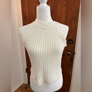 Cream crochet knit top